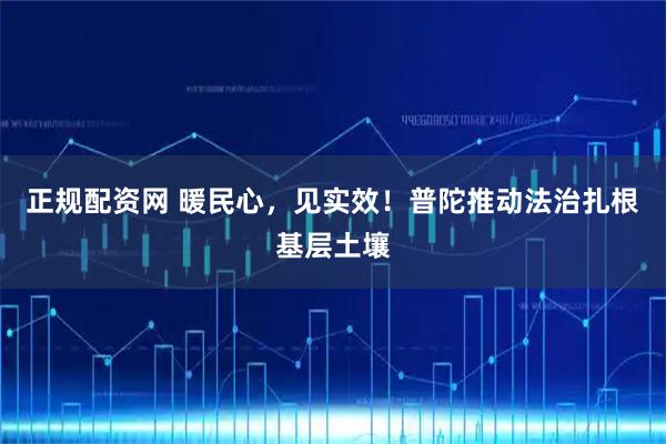 正规配资网 暖民心，见实效！普陀推动法治扎根基层土壤